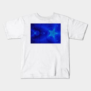 Blue Starry Background Pattern Kids T-Shirt